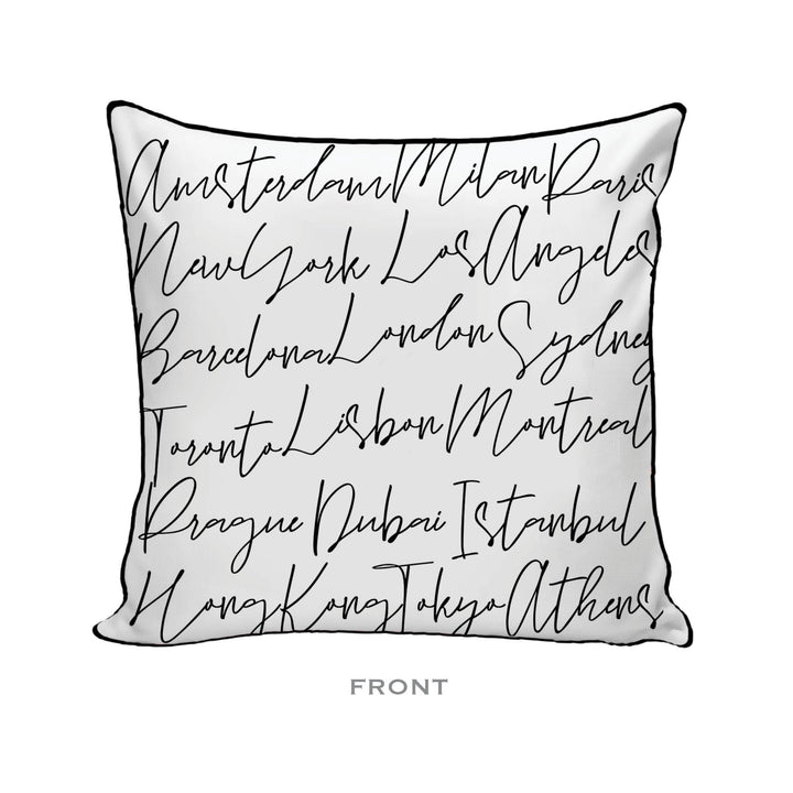 Travel Script Pillow