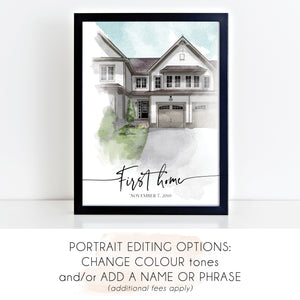 Custom Home Drawing Portrait
