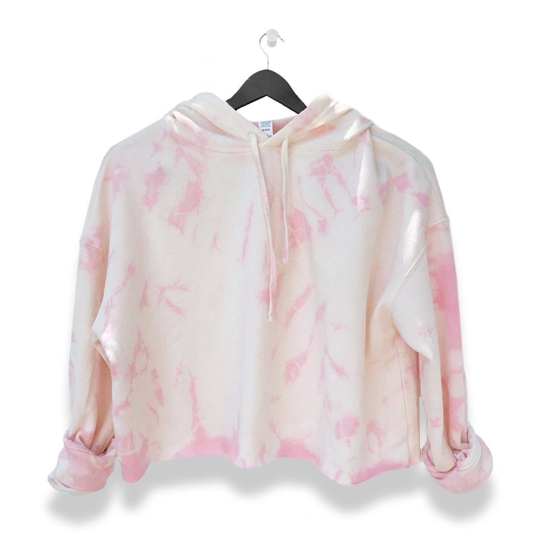 Rose Quartz Tie Dye Cropped Hoodie